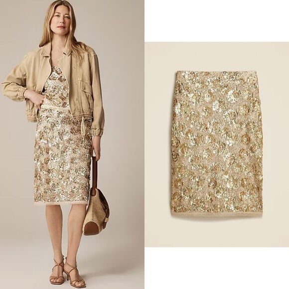 NWT J CREW Collection sequin-embellished slip skirt - Picture 1 of 8